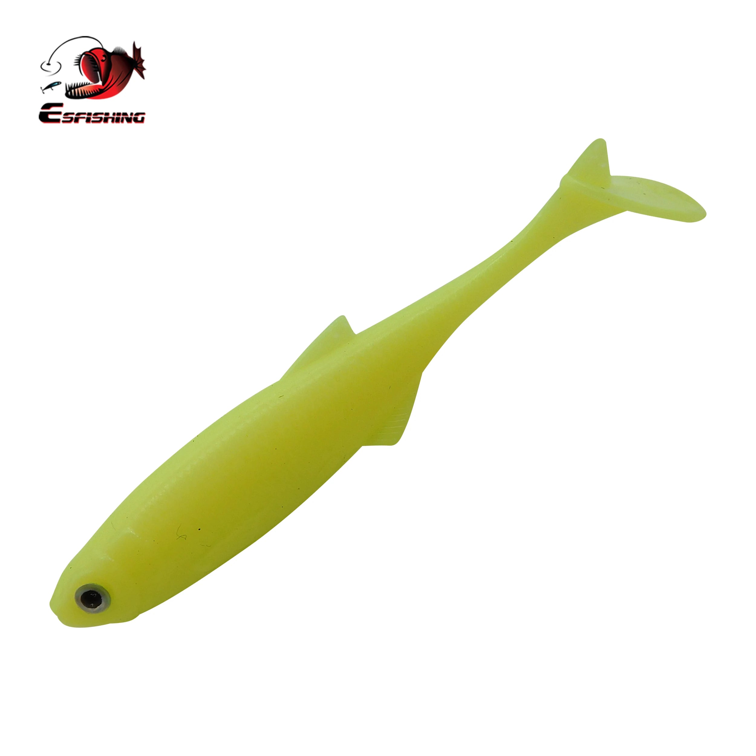 Soft plastic lure yellow for bass fishing