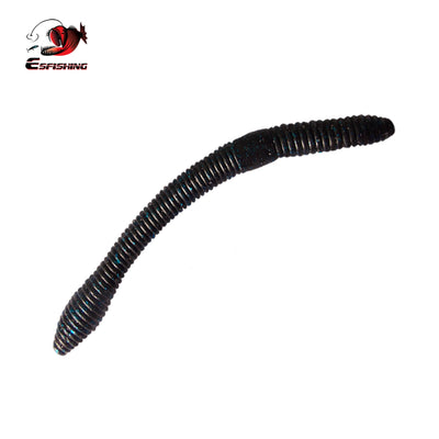 black blue flake soft plastic worm lure, bass fishing bait