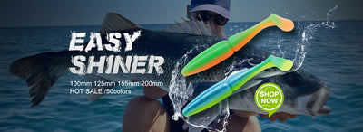 12 leurres souples Easy Shiner 100mm 9.5g pour la pêche au Swimbait, au Black Bass, au Brochet et à la Perche