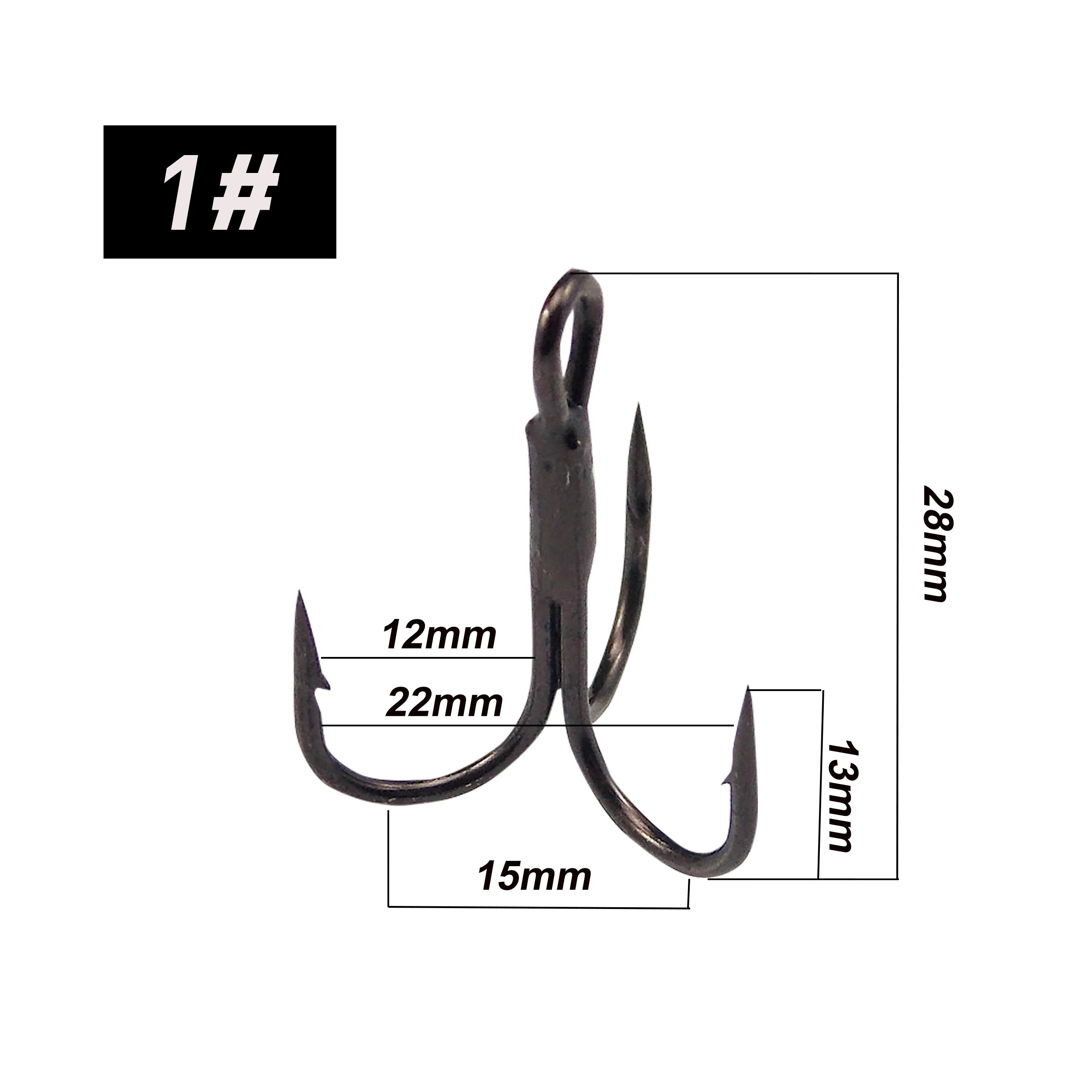 High strength treble hook 1#